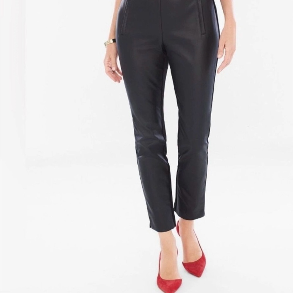 Women’s Chicos Juliet Faux Leather Front Pull On Ankle Pants